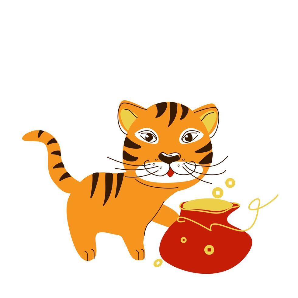 The tiger is a symbol of the new year vector