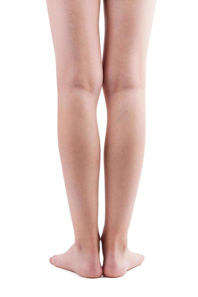 Two baby feet on a white background photo
