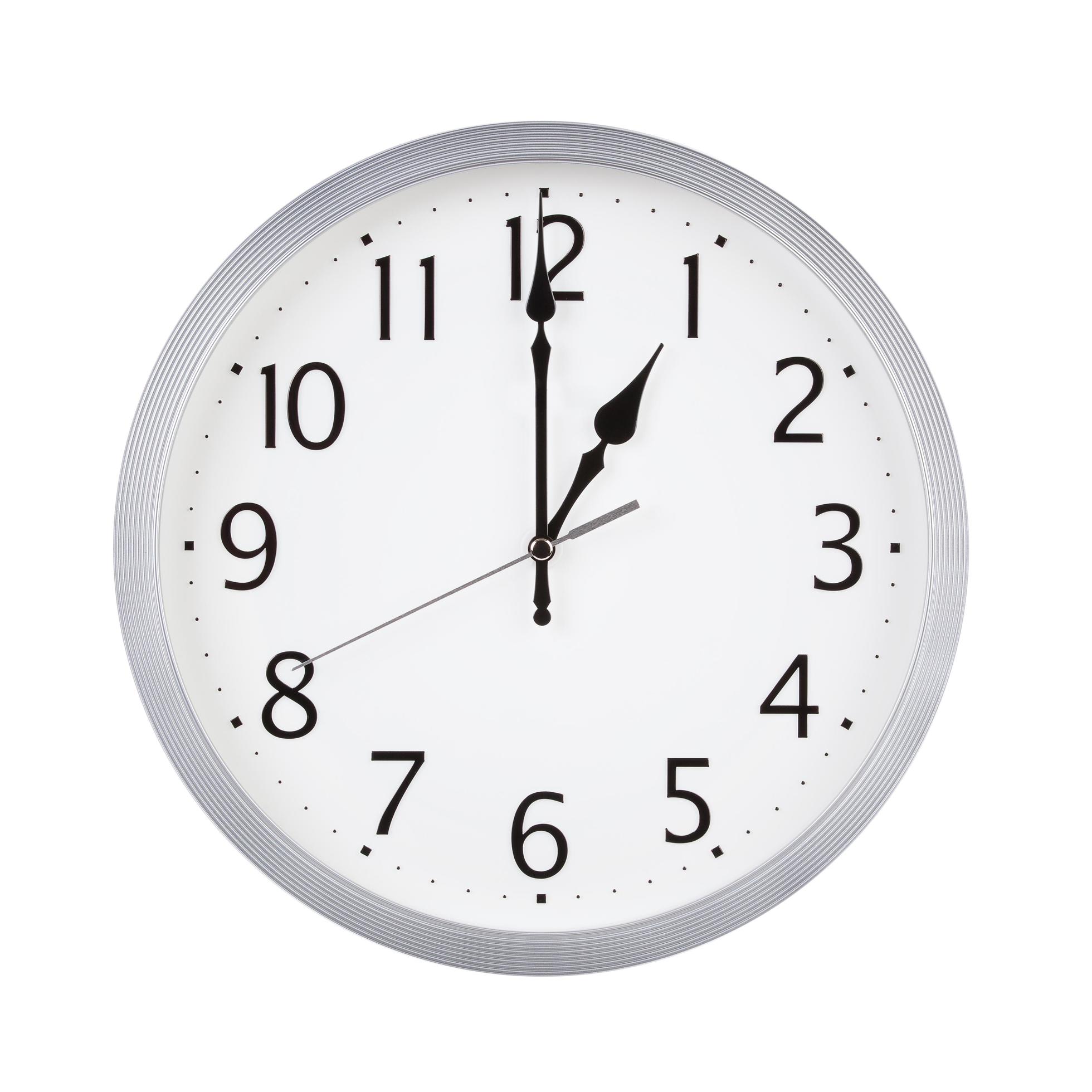 Exactly one hour on round clock face 3586819 Stock Photo at Vecteezy