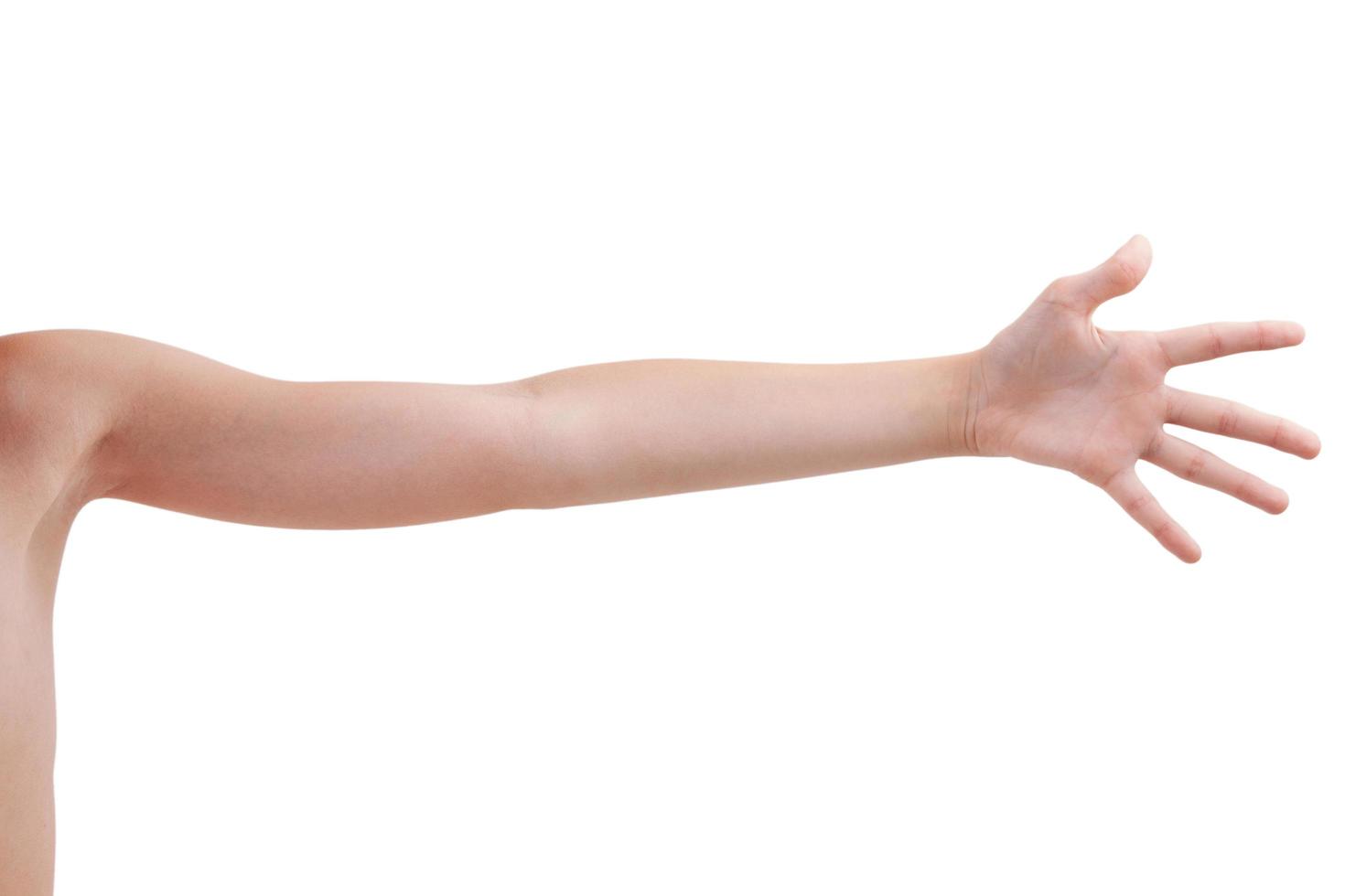 Stretched human hand photo