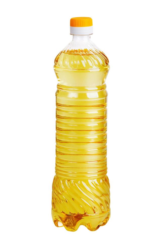 botella con aceite de girasol foto