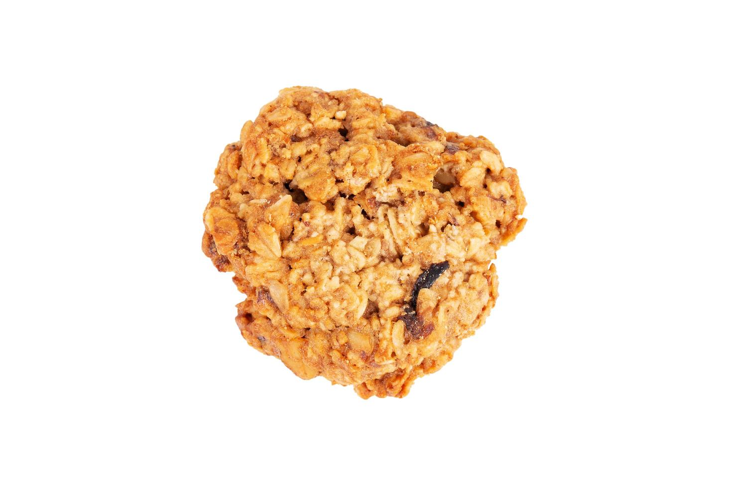 Fresh oatmeal cookies on a white background photo