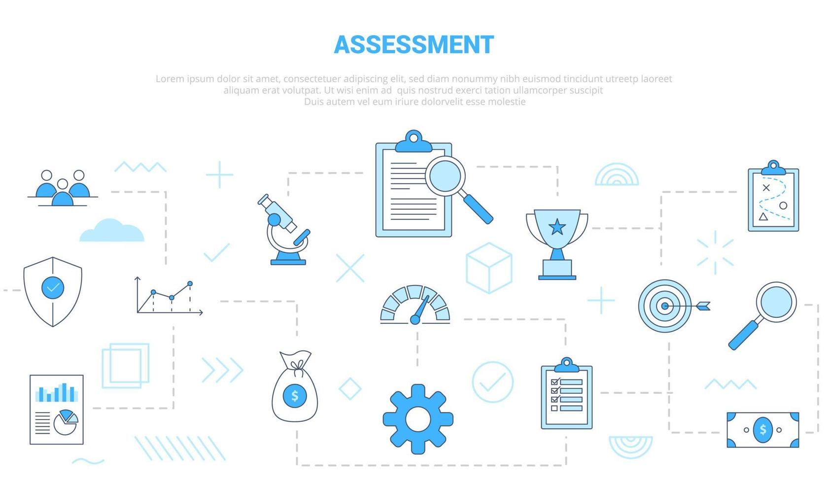business assessment concept with icon set template banner vector
