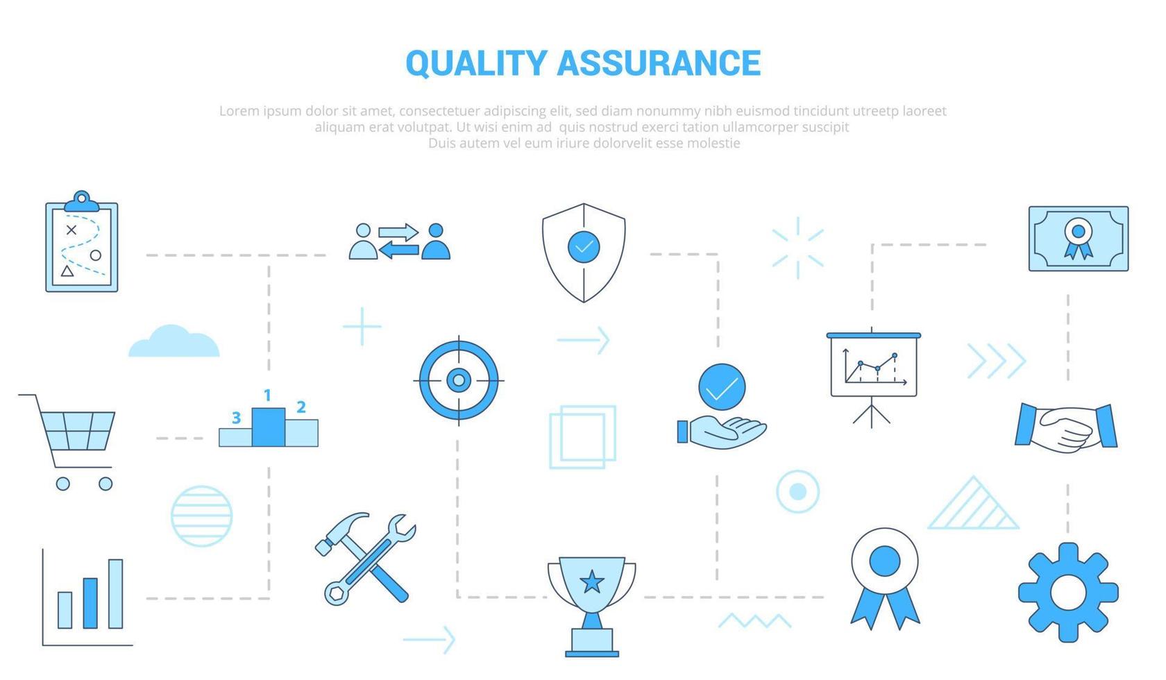 quality assurance concept with icon set template banner vector