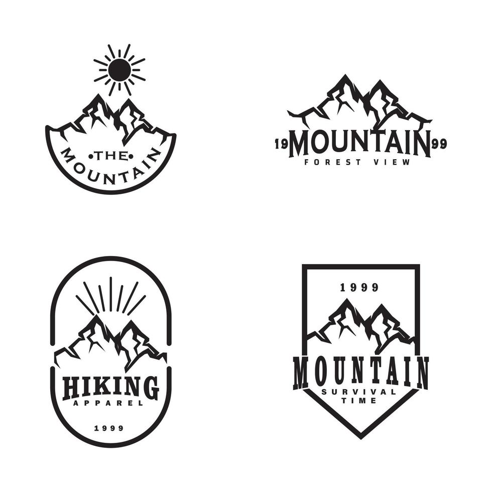 Simple mountain vintage logo set vector