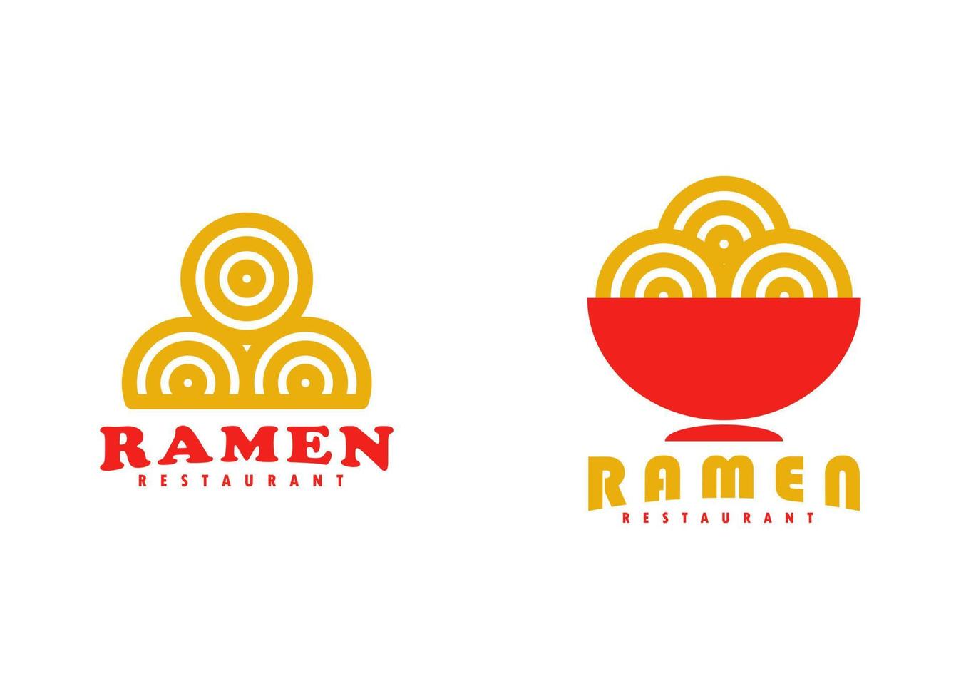 Simple ramen badge logo vector