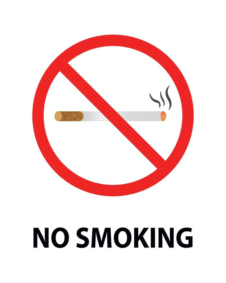 Realistic No smoking sign on white background vector