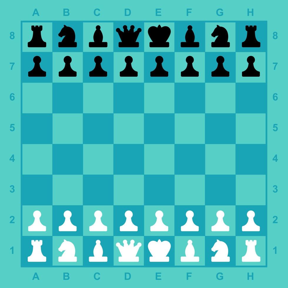 piezas de ajedrez en el tablero vector