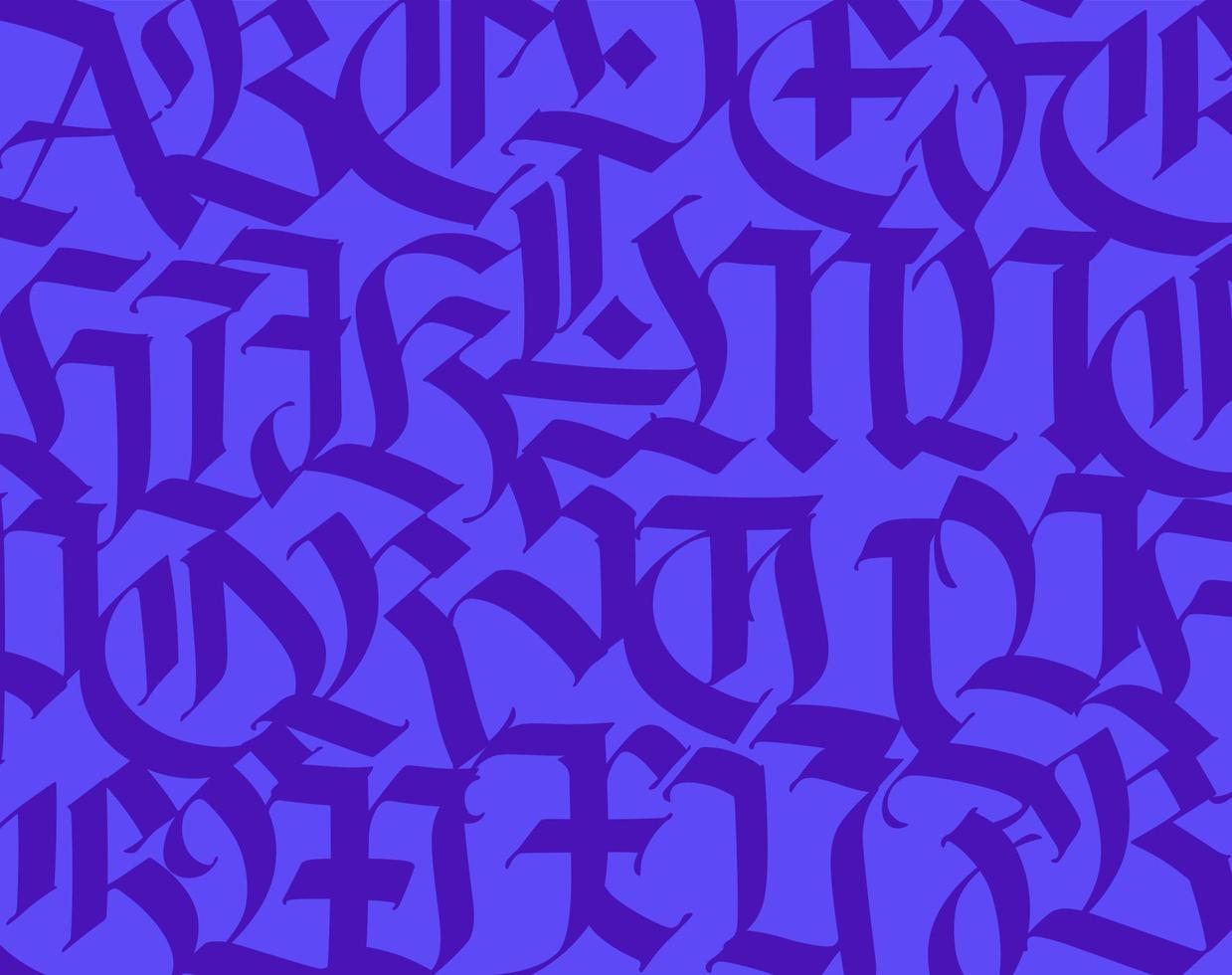 Font pattern, medieval gothic. vector