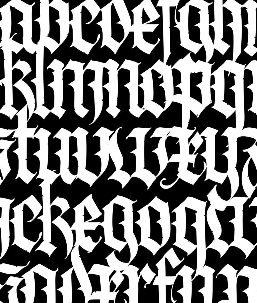 Font pattern, medieval gothic vector