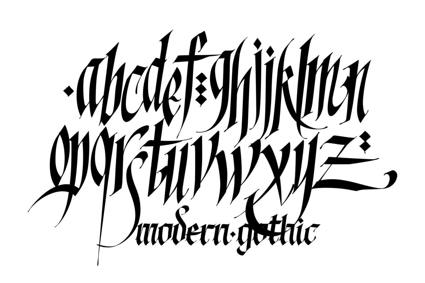 Pseudo-gothic, English alphabet. vector