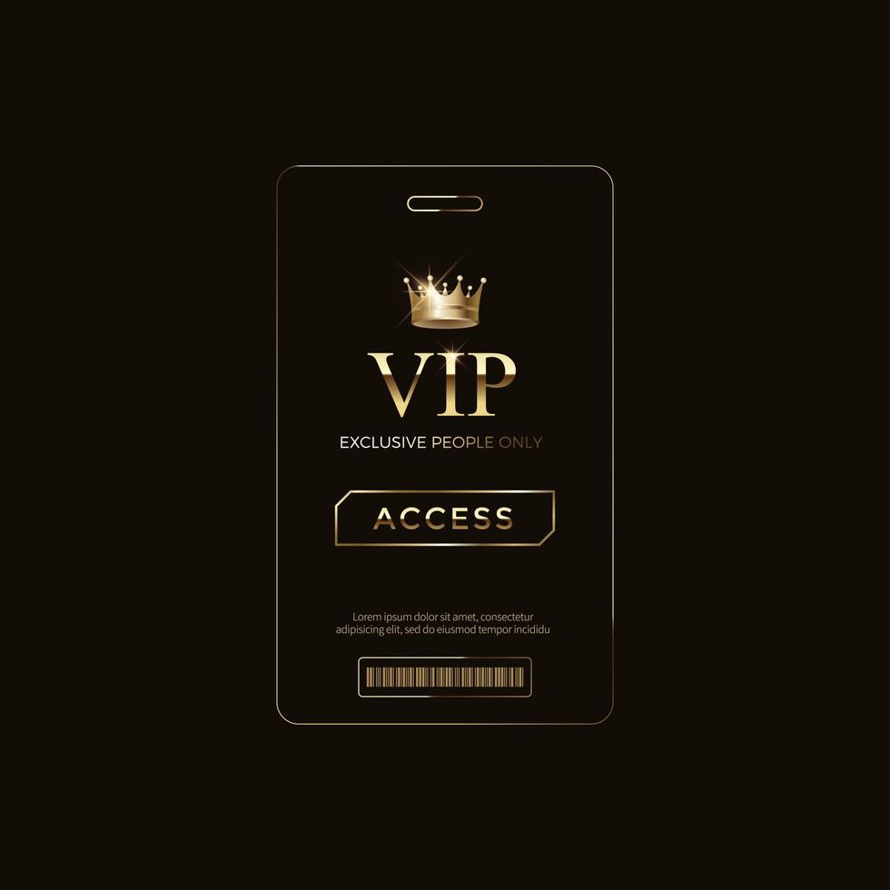 Luxury vip labels and golden badge objects vector