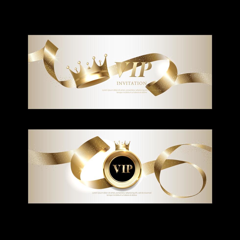 Luxury vip invitations and coupon backgrounds vector