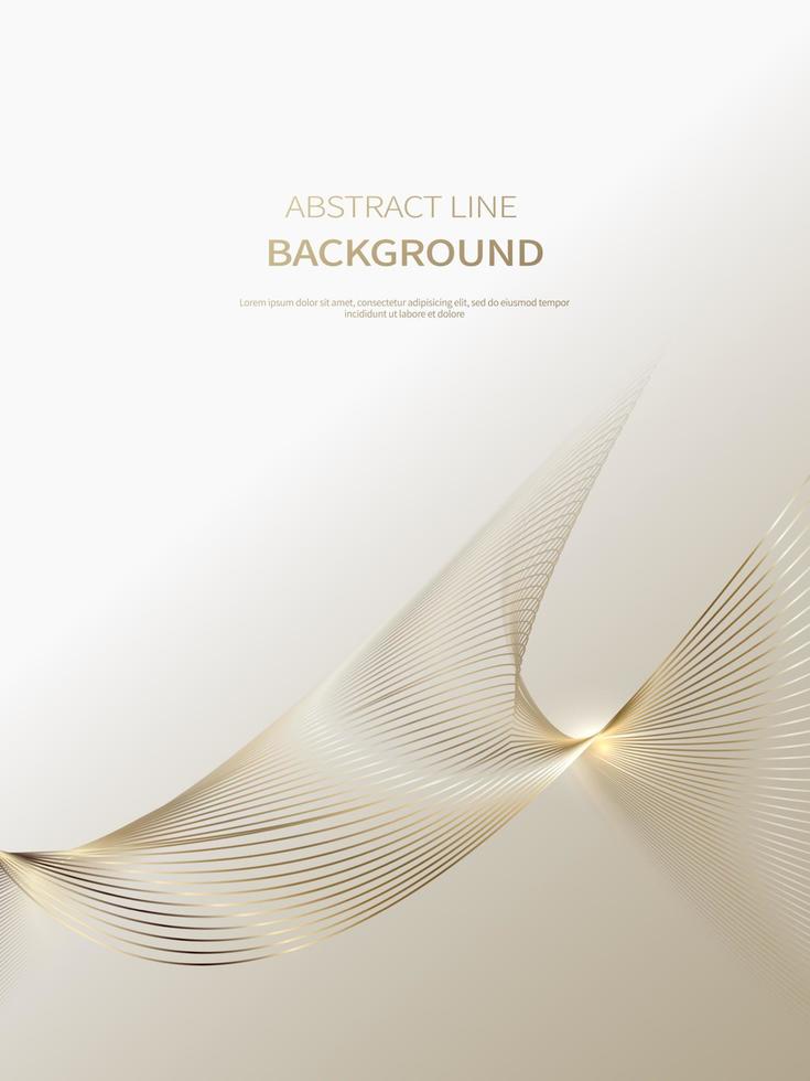 Fondo abstracto de líneas doradas de lujo, folleto, fondo de cartel. vector