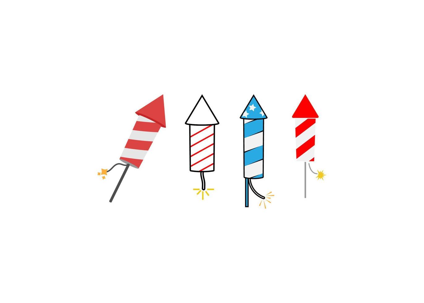 Firecracker icon set design template vector illustration isolated