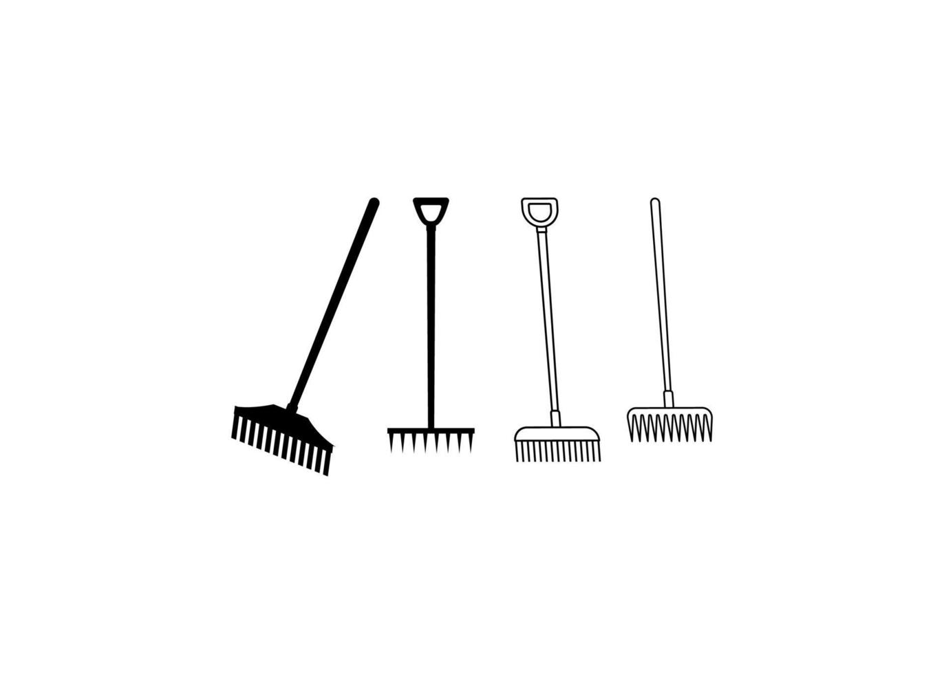 Rake icon set design template vector illustration isolated