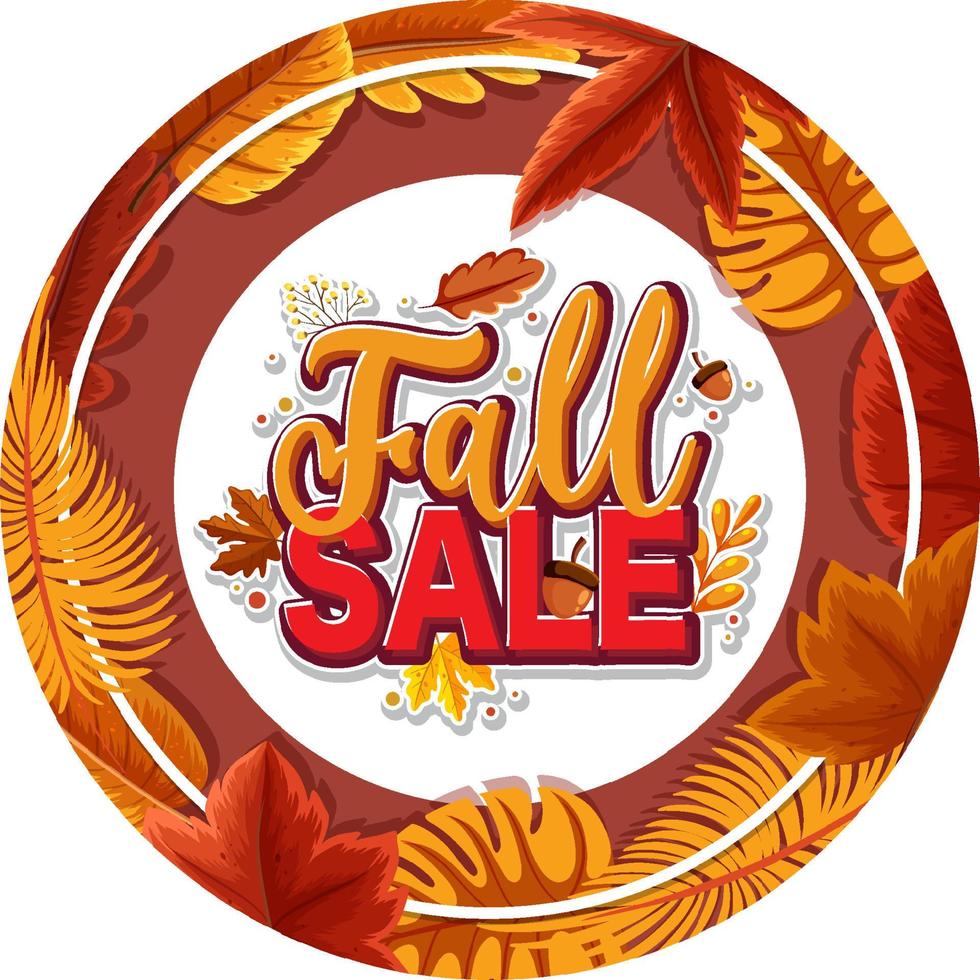 Fall sale banner template vector