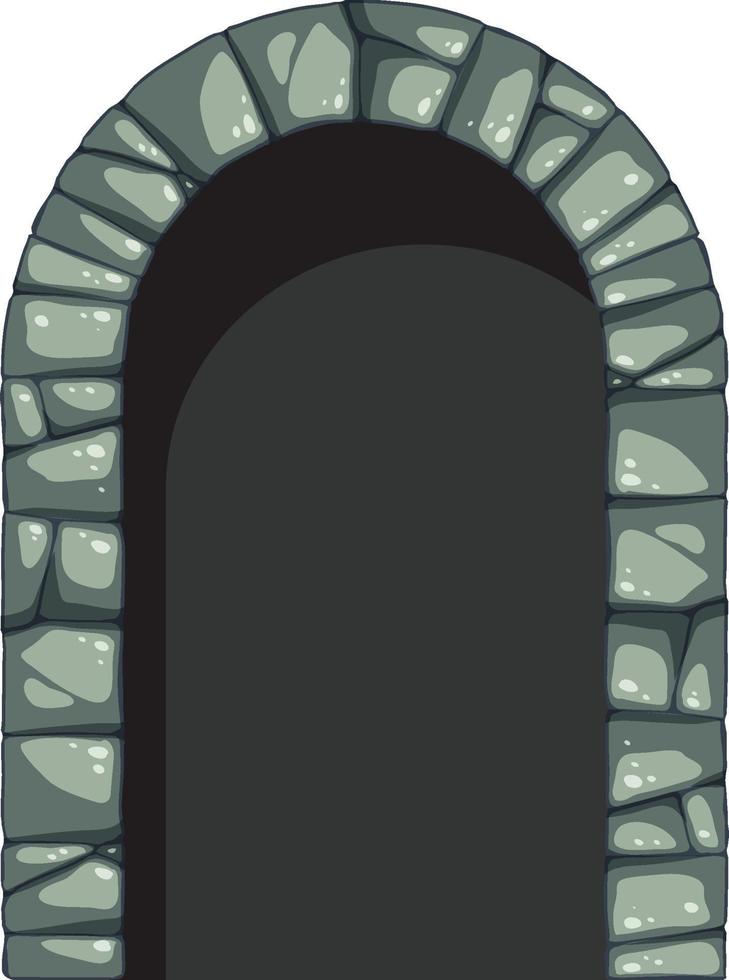 Arco de piedra en estilo de dibujos animados sobre fondo blanco. vector