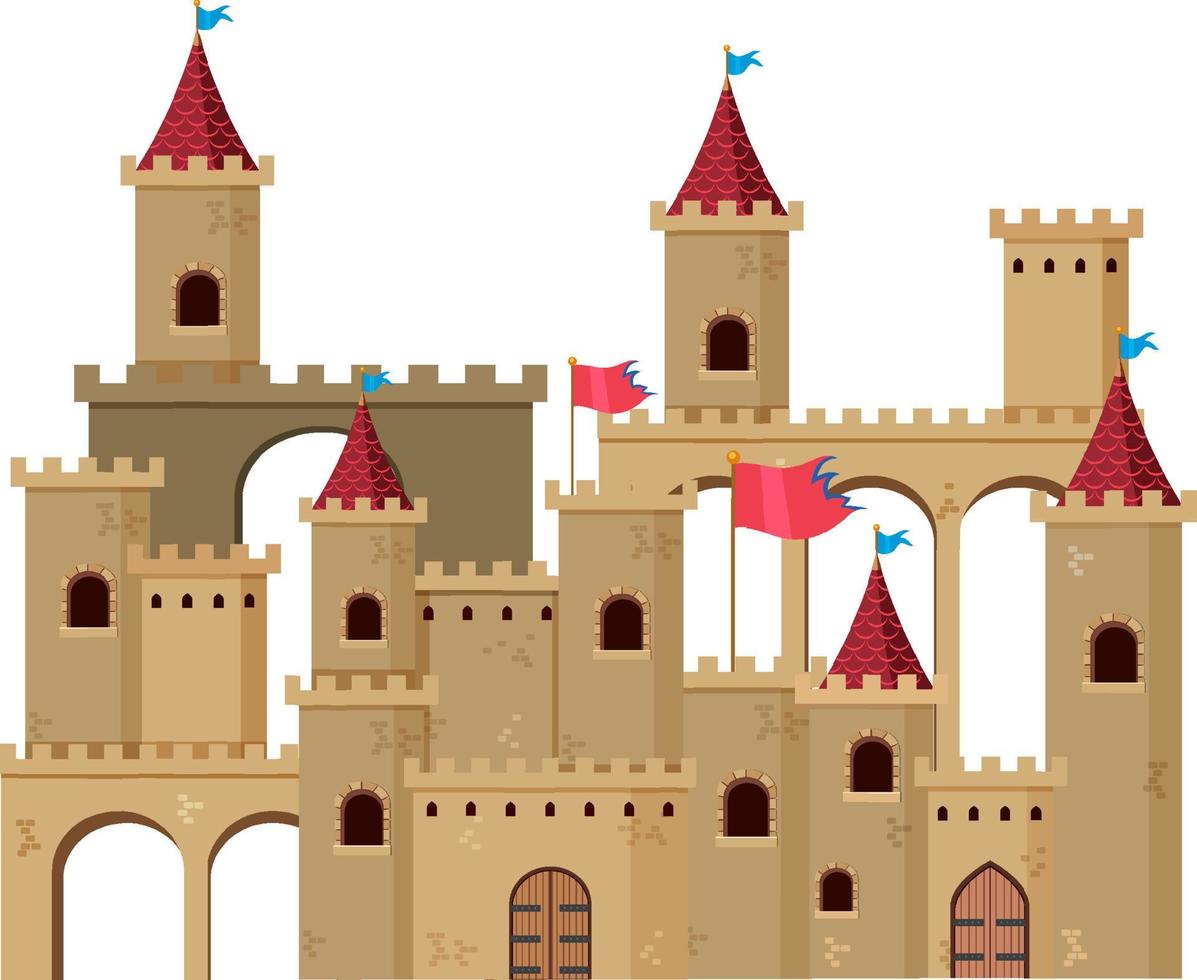 un castillo histórico medieval estilo de dibujos animados vector