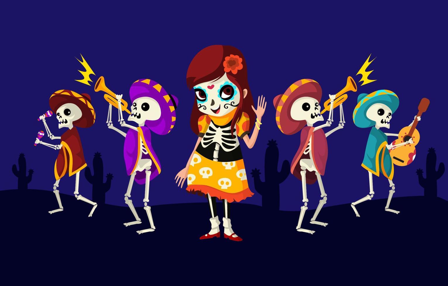 Dia De Los Muertos Characters vector