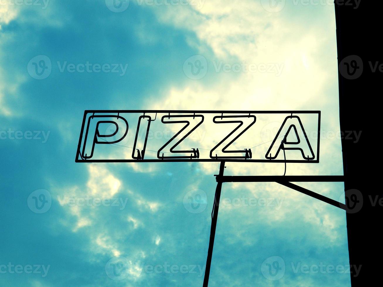 Pizza sign over sky photo