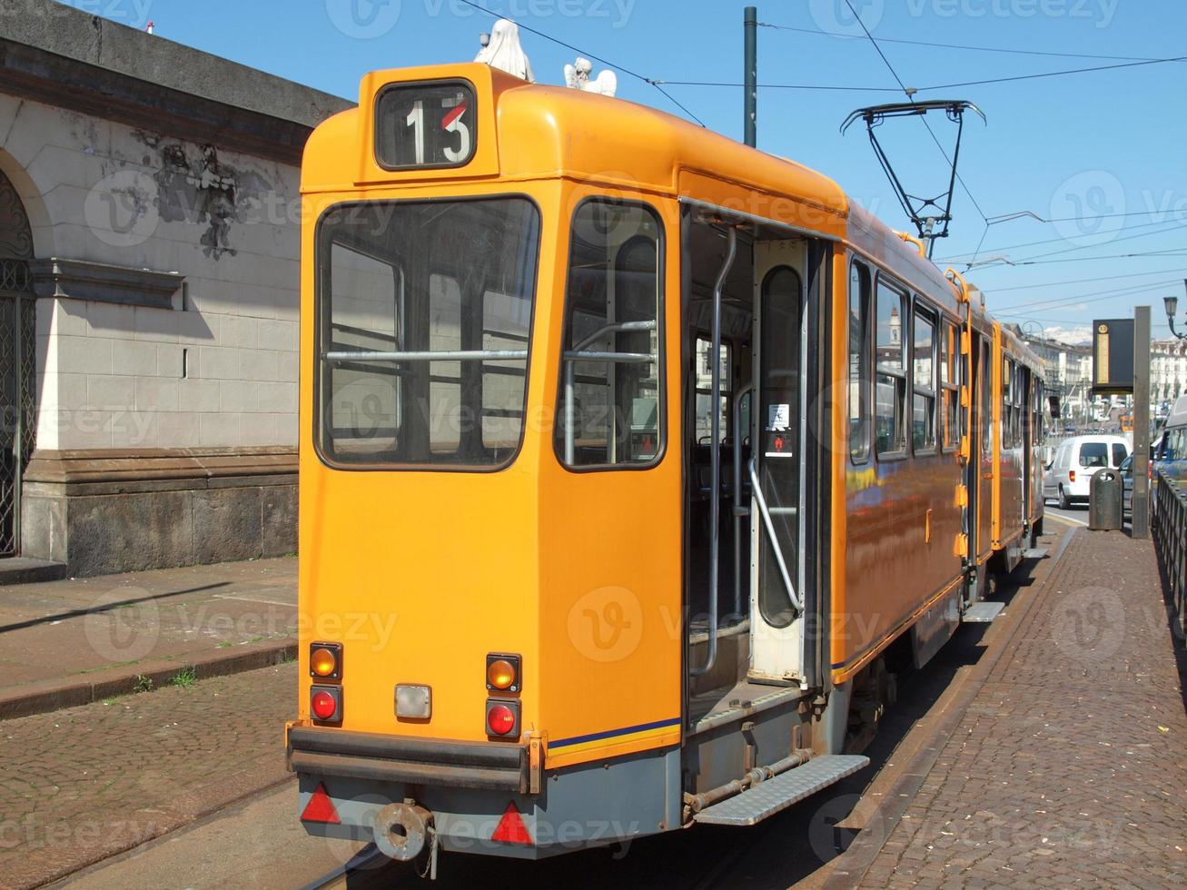 Vintage tram in Turin photo