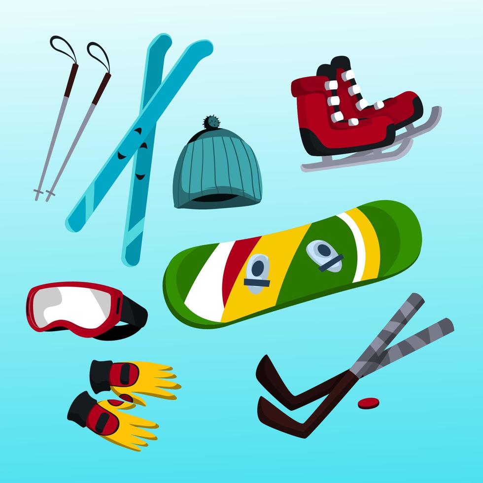 iconos de deporte de invierno vector