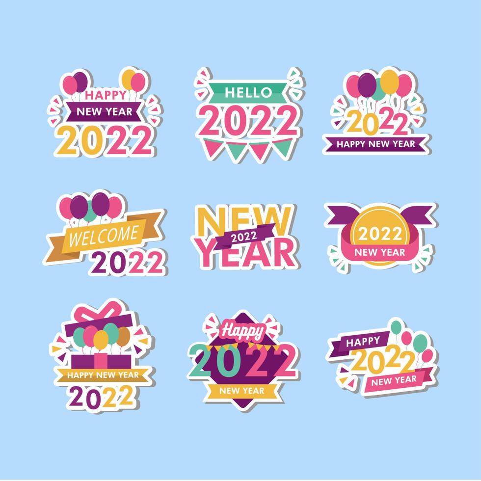 New Year Stickers vector