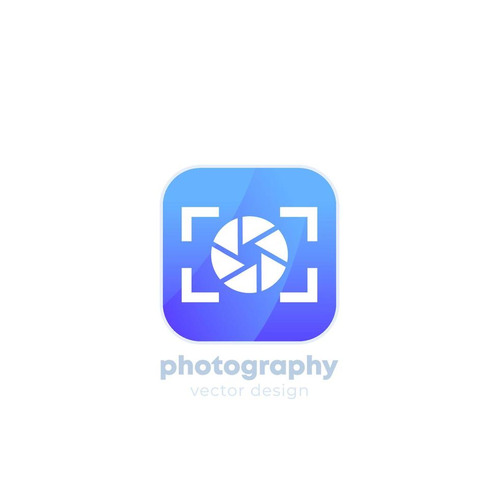 photography logo with camera icon vector