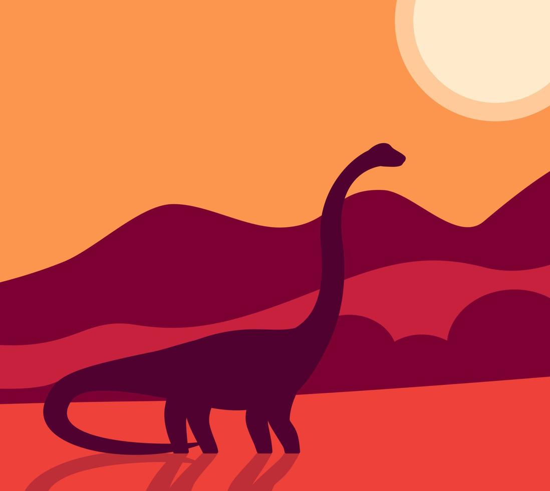 saurópodo, ilustración vectorial con dinosaurio vector