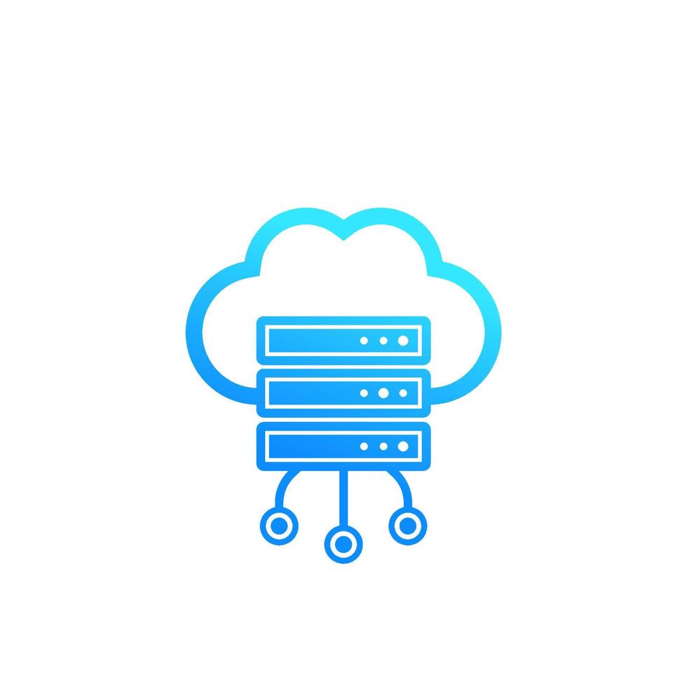 server, hosting, cloud storage icon vector