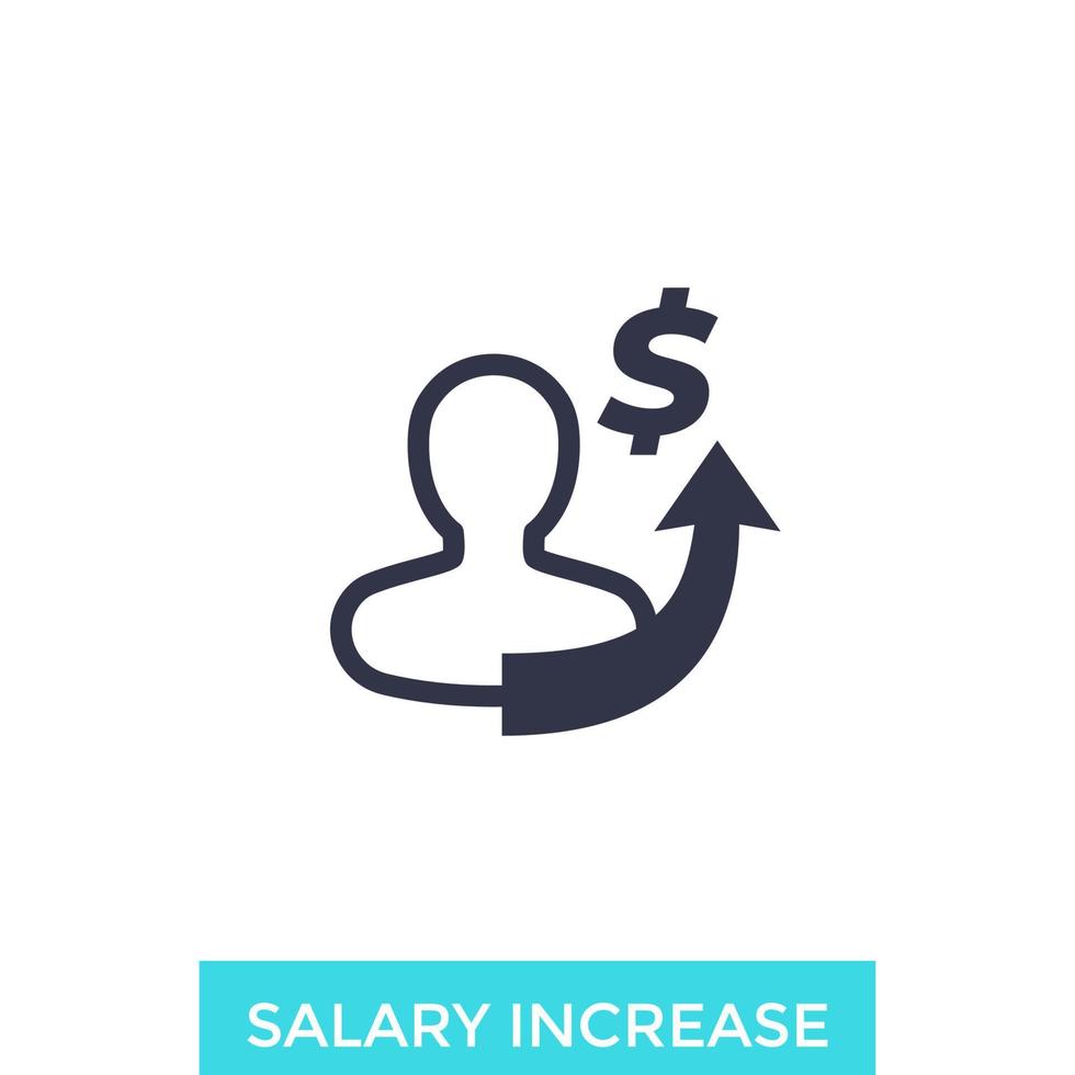 salary increase vector icon on white