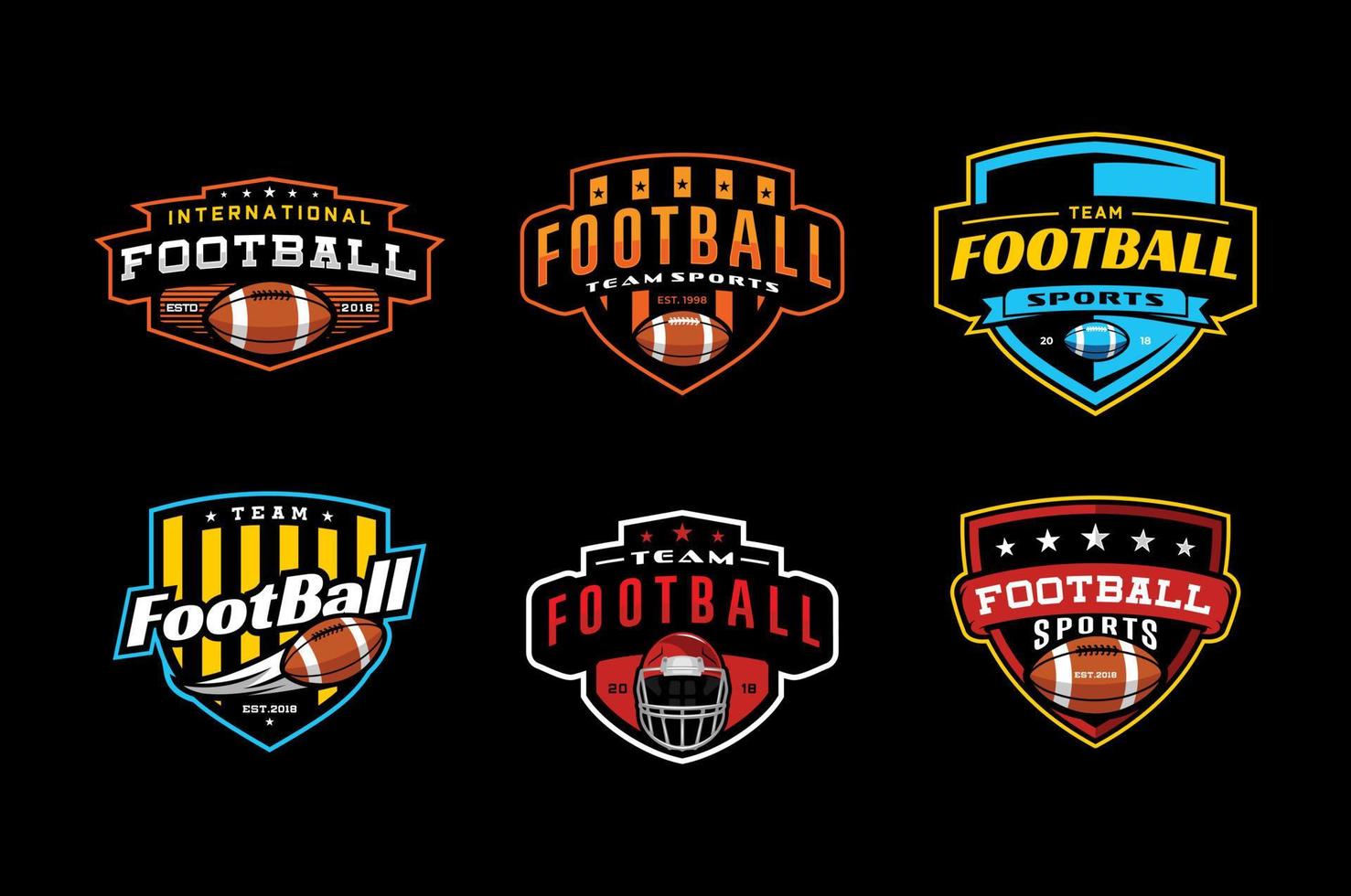 football team logo design template vector