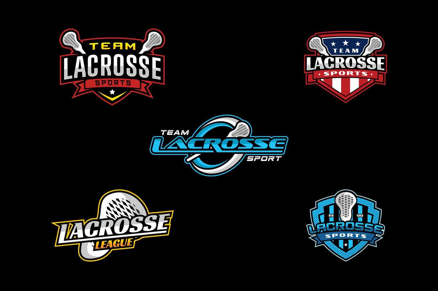 plantilla de diseño de logotipo del equipo de lacrosse vector