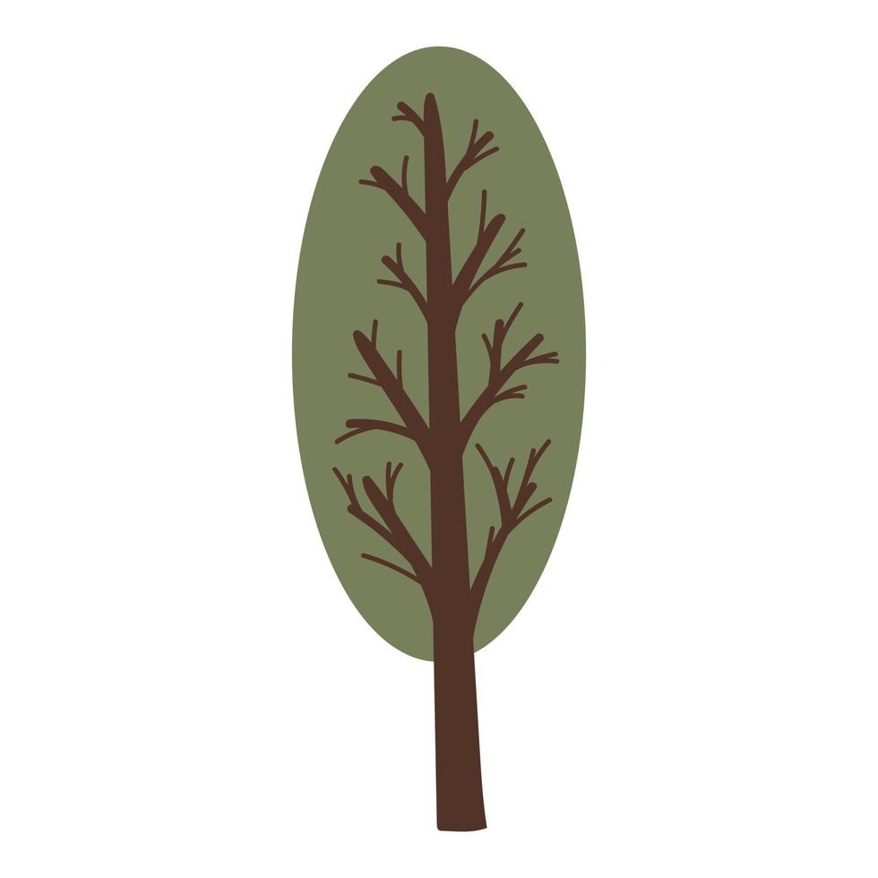 Green leaves tree on white background. Vector illustration