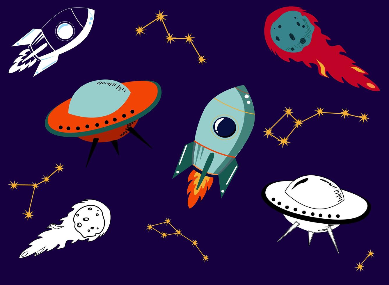 vector space objects in flat style