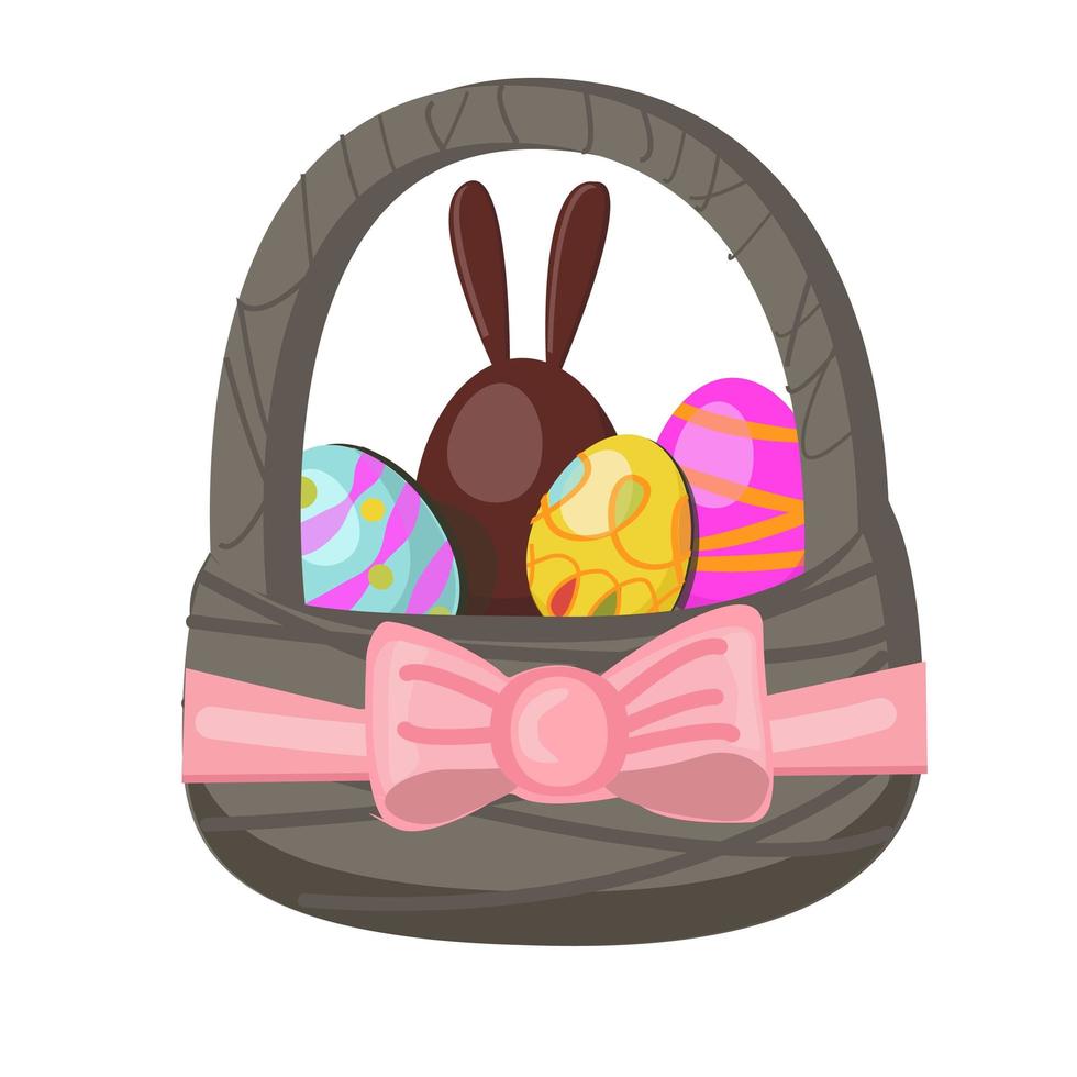 vector illustration of three easter eggs