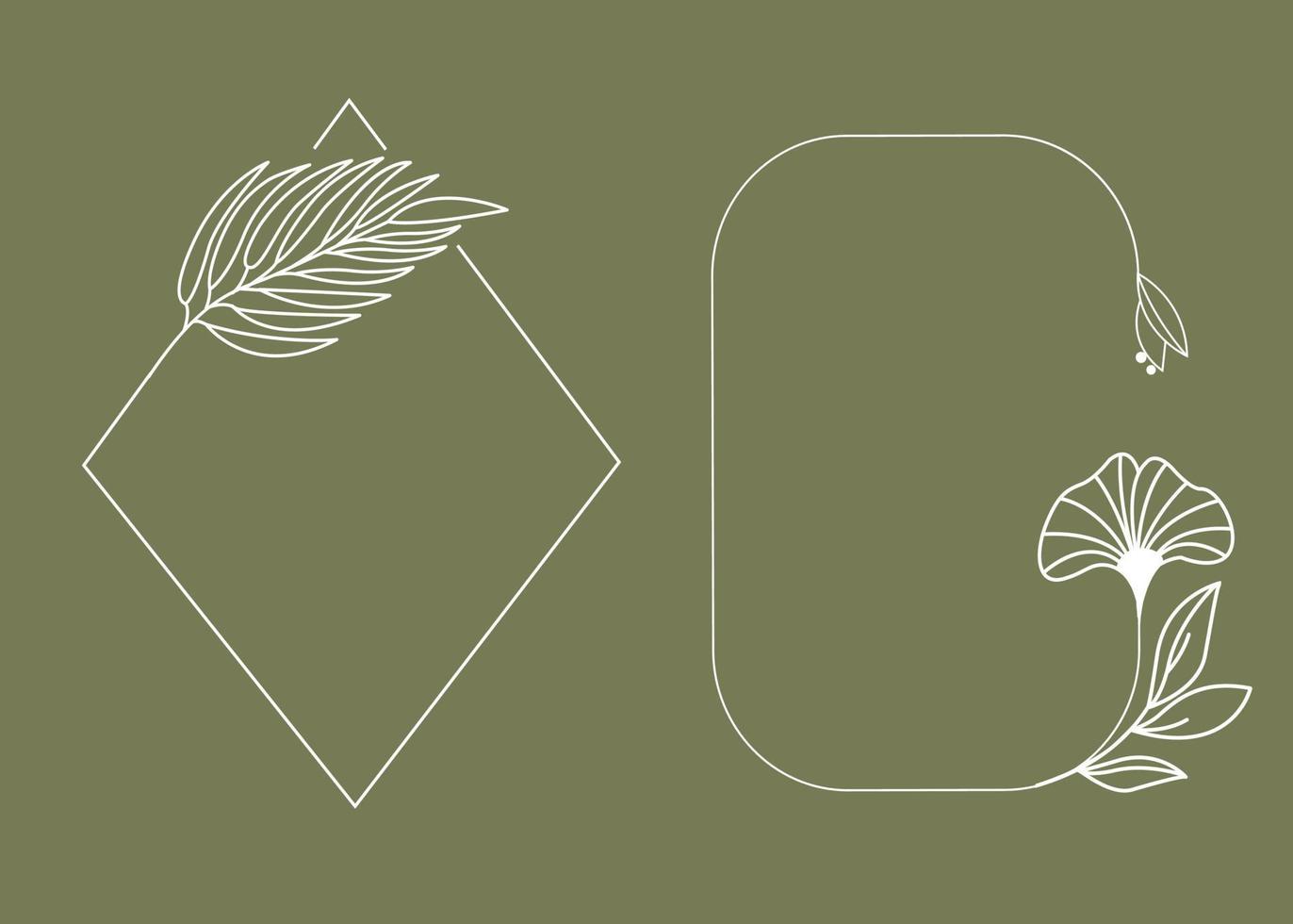 elementos de logotipo vectorial, marcos florales geométricos, eps vector