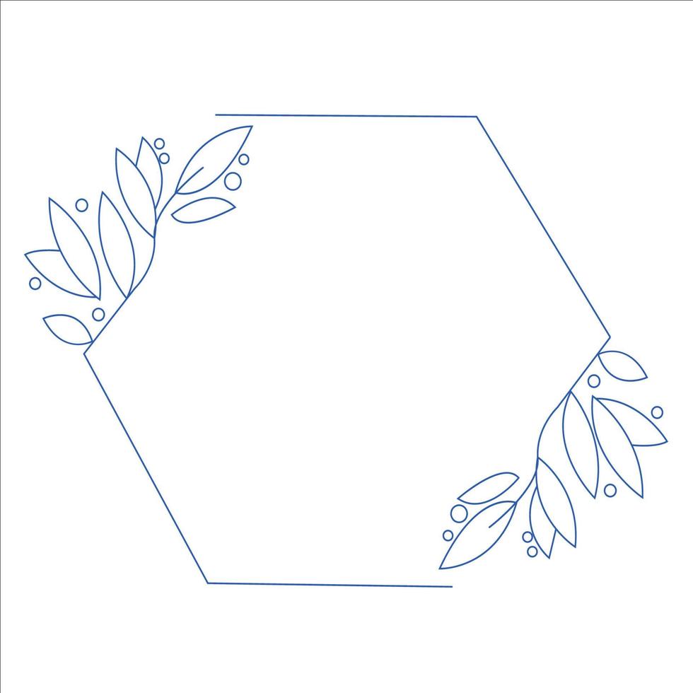 línea geométrica vector floral frame.minimal style. ilustración vectorial