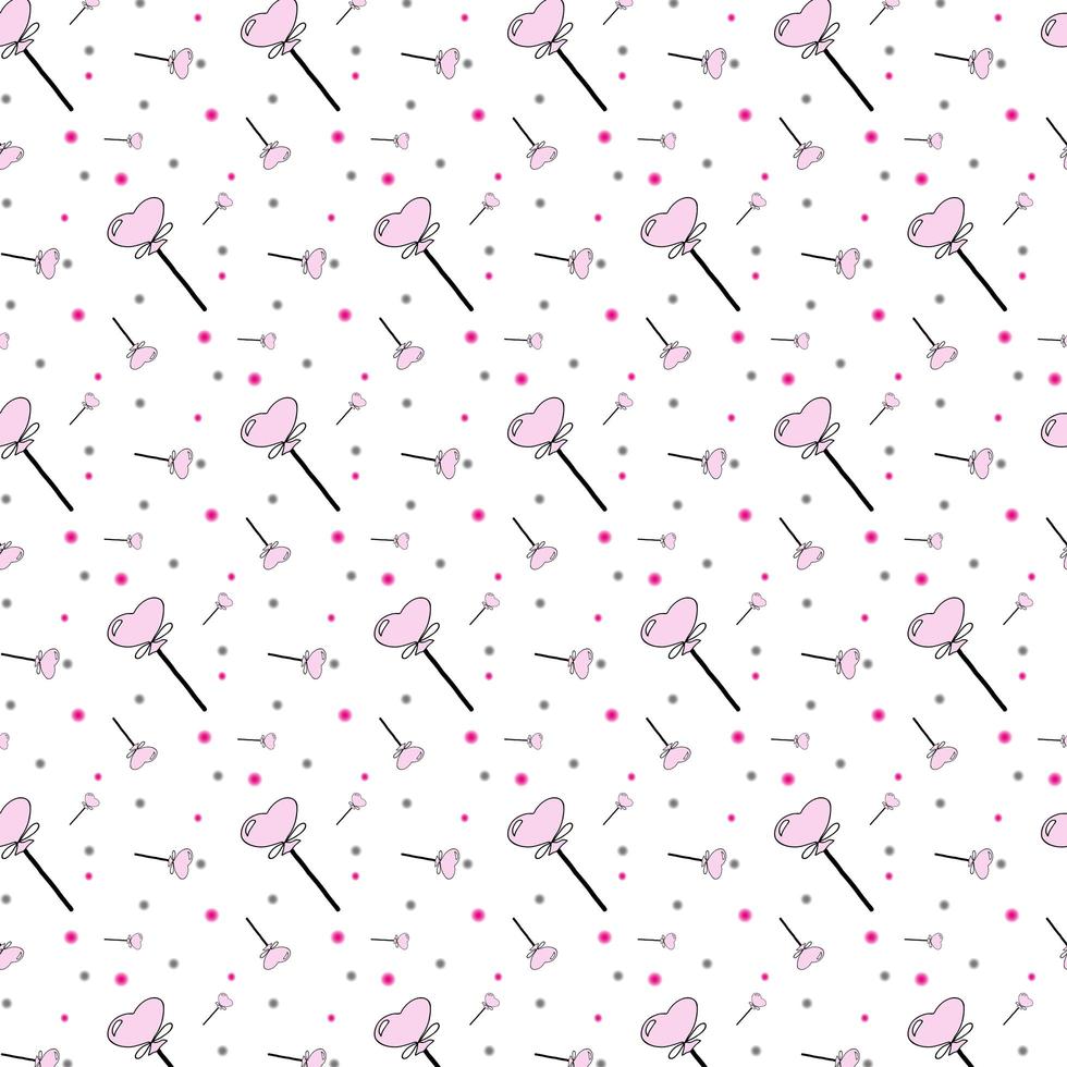 seamless vector pattern with candy lollypops hearts