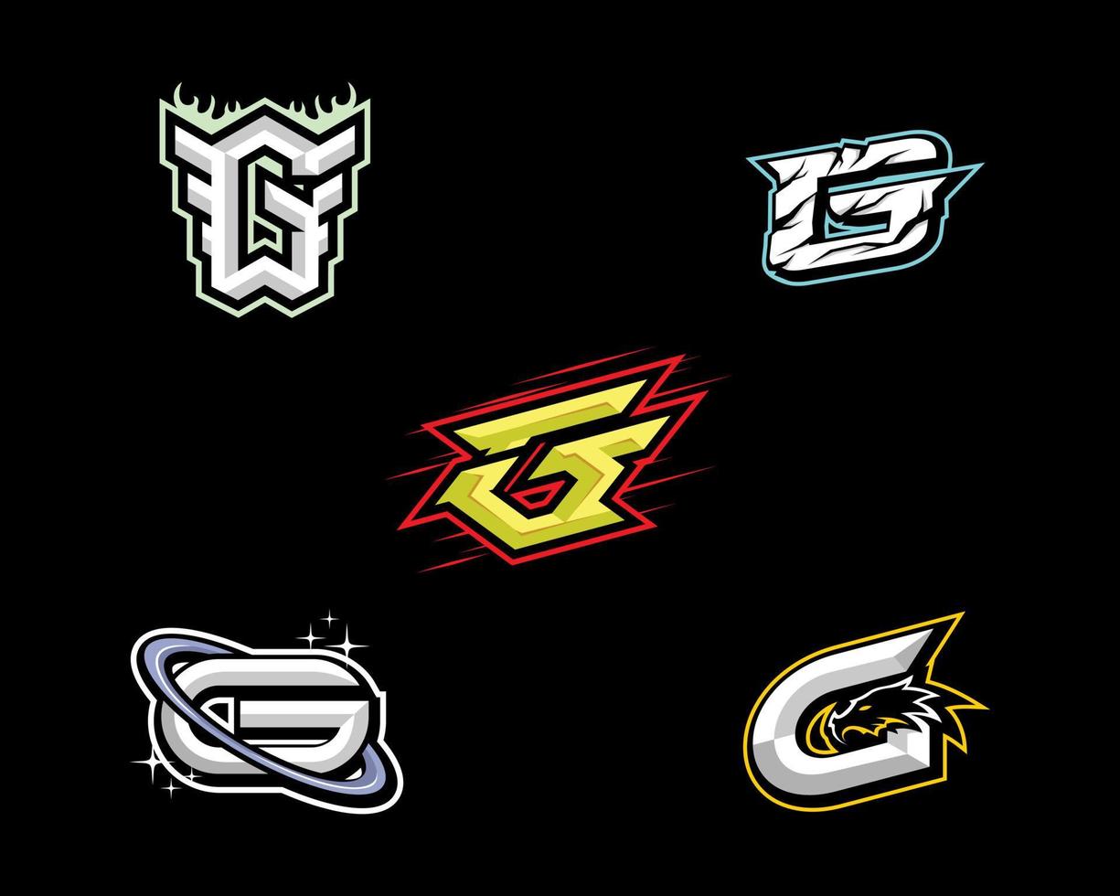 initial G esports logo vector