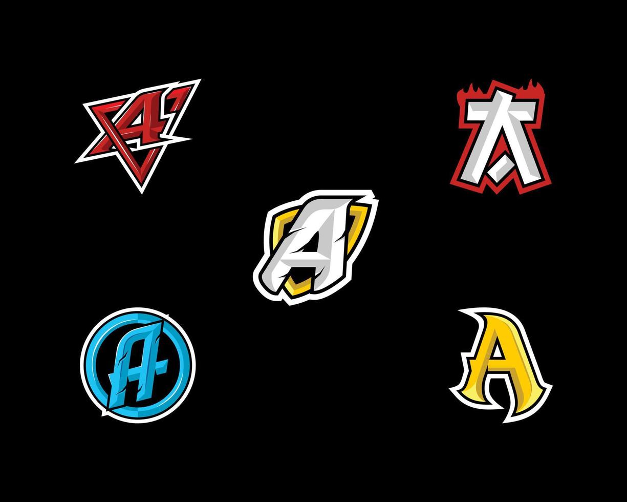 initial A esports logo vector