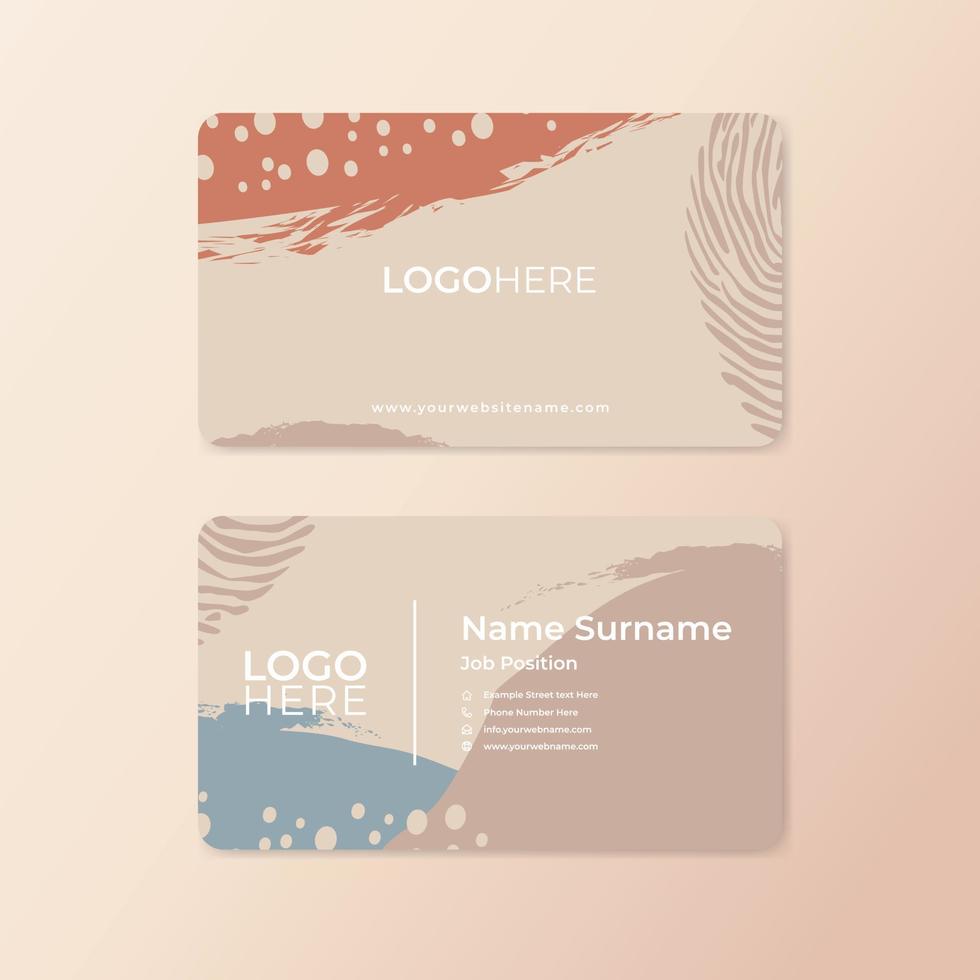 Modern abstract business card design template with rounded corner vector