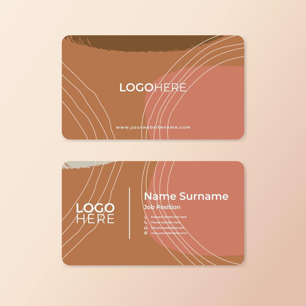 Modern abstract business card design template with rounded corner vector