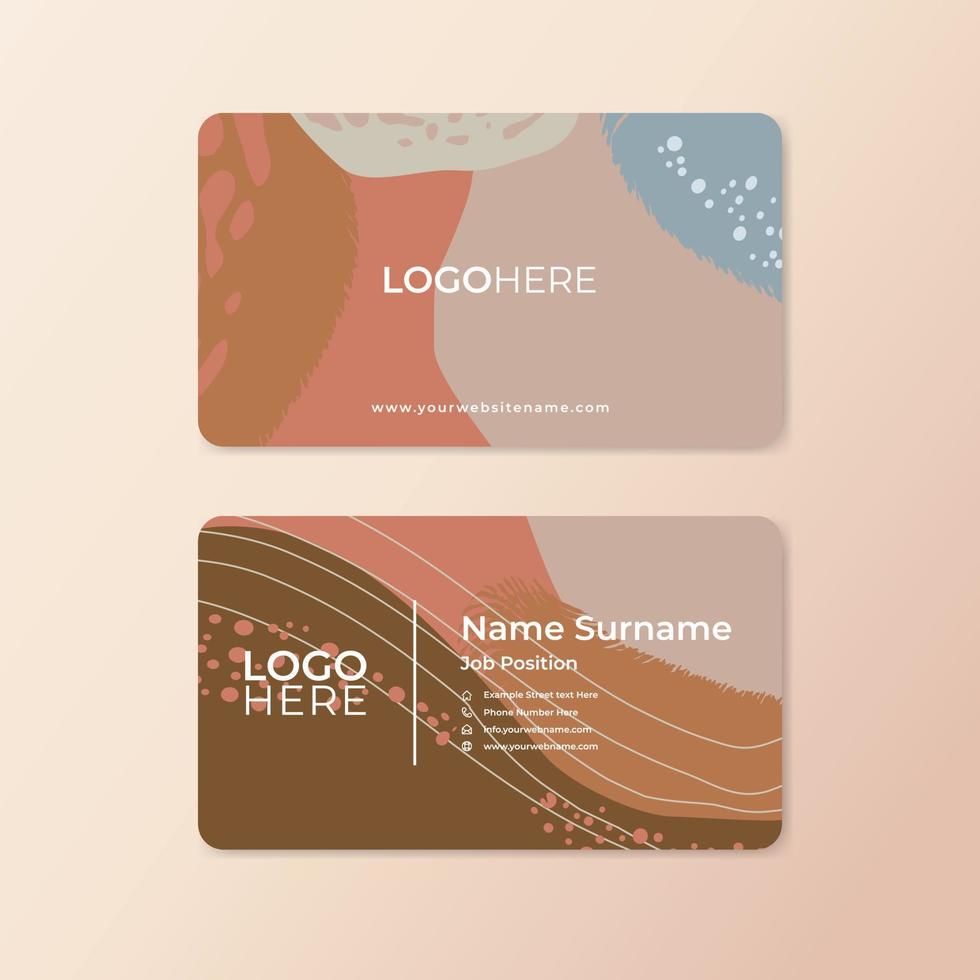 Modern abstract business card design template with rounded corner vector