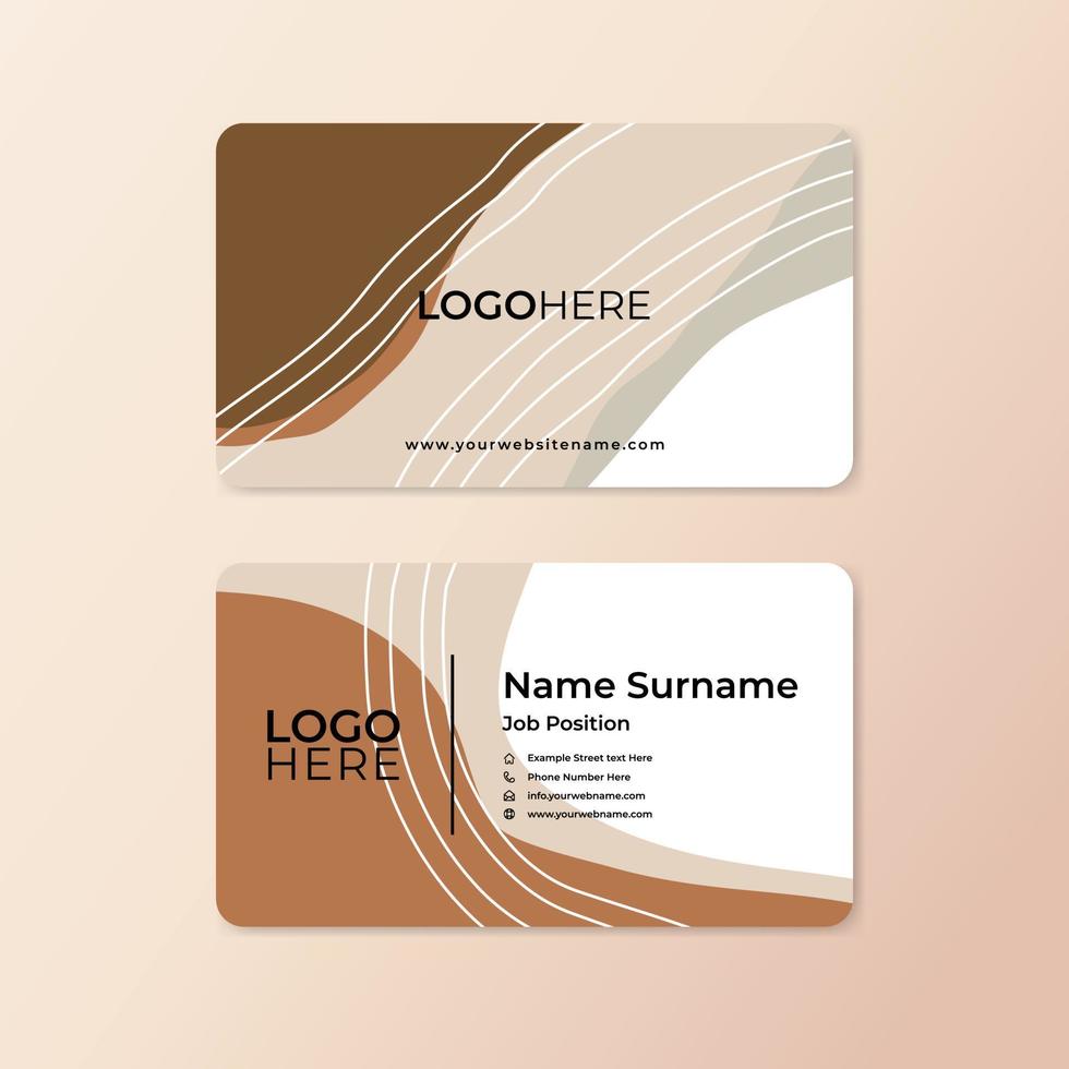 Modern abstract business card design template with rounded corner vector