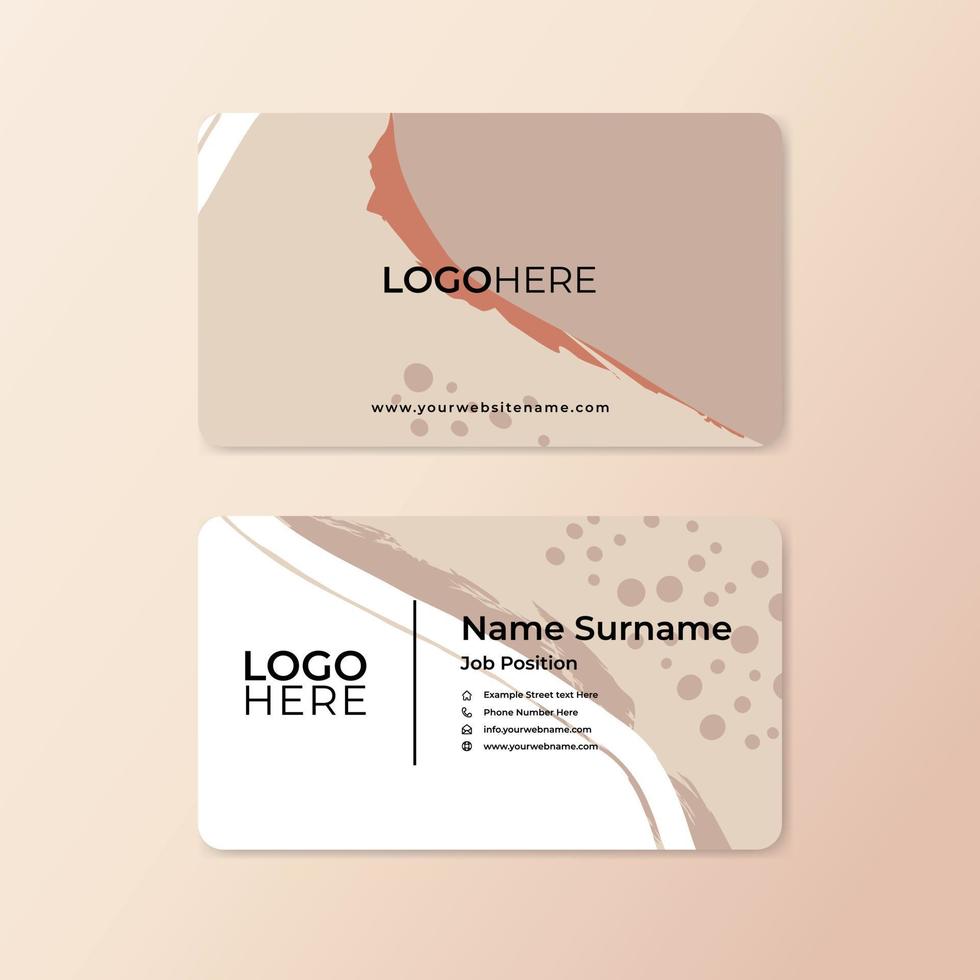 Modern abstract business card design template with rounded corner vector