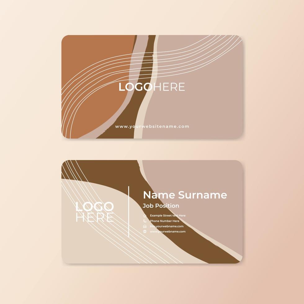 Modern abstract business card design template with rounded corner vector