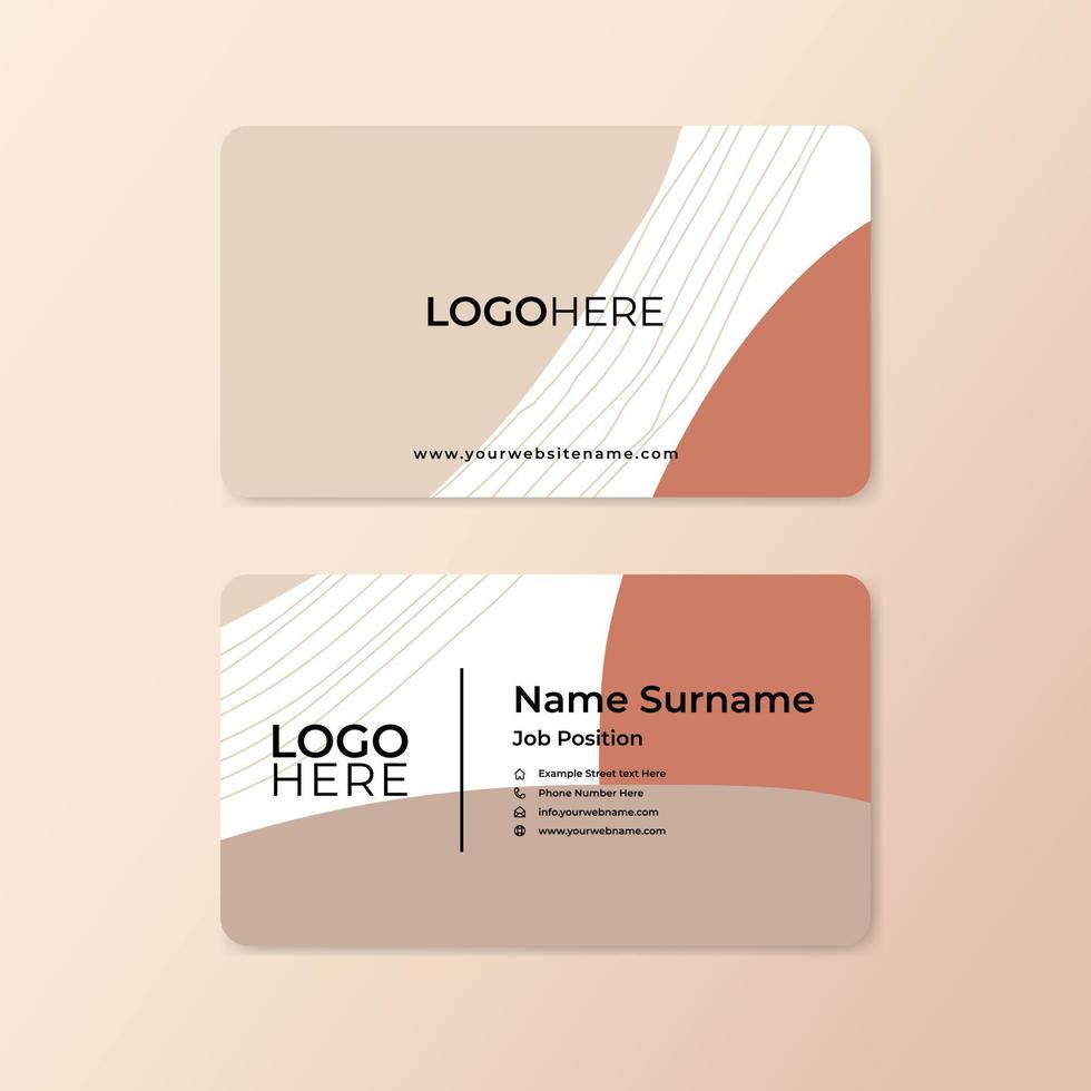 Modern abstract business card design template with rounded corner vector