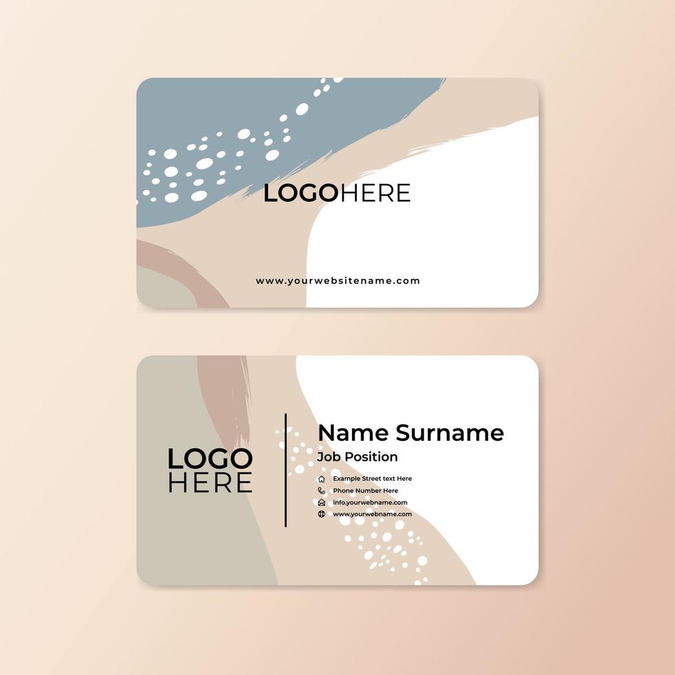 Modern abstract business card design template with rounded corner vector